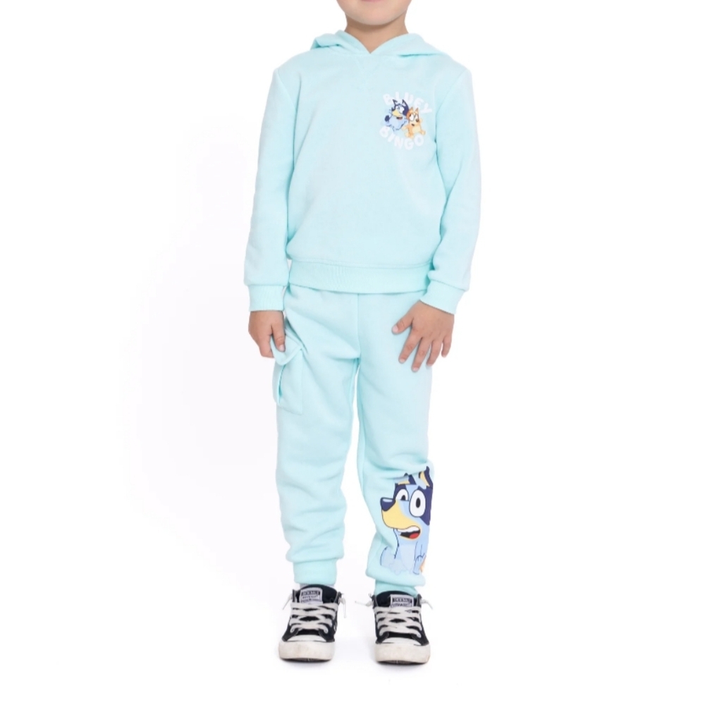 Bluey and Bingo Baby Boys Size 12M Hoodie and Joggers Set Aqua